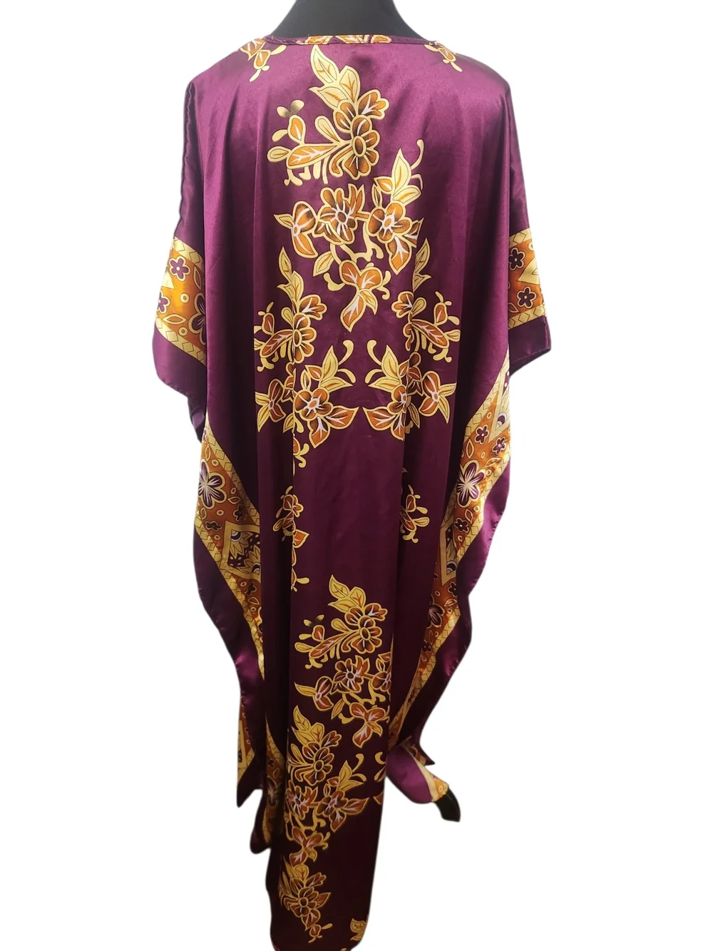 Winlar One Size Kaftan Muu Muu Purple Floral OS Long Flowy Vintage Retro 60s 70s